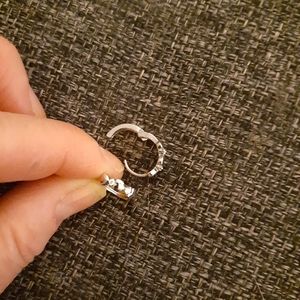 Earrings for weight loss, silvery, sparkly.